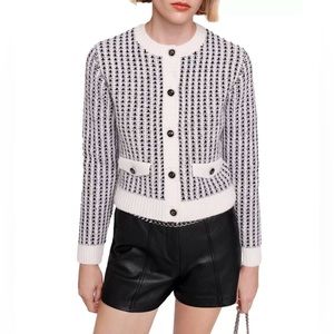 Maje black white sweater size 2 like new